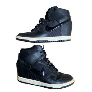 Rare Nike Dunk Sky High Essential Black Size 7 Wedge Shoes